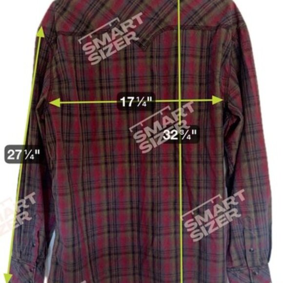 Mens Long Sleeve Shirt XL Red Plaid Snap Down Western Cowboy Rockabilly - Picture 9 of 13